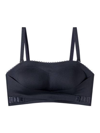 오픈숄더 끈없는 브라탑 블랙 VEIMIA 베이미아