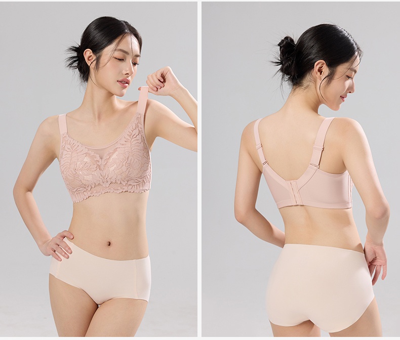 보정 효과 미니마이저 브라 모델 착용 이미지 핑크 VEIMIA