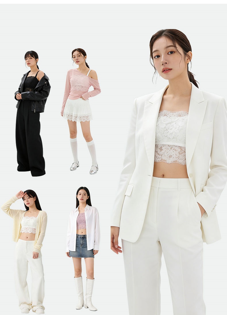 나비 레이스 나시 브라탑 모델 착용 이미지 VEIMIA 베이미아