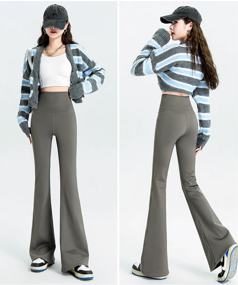 기모 부츠컷 레깅스 그레이 착용 이미지 VEIMIA 베이미아