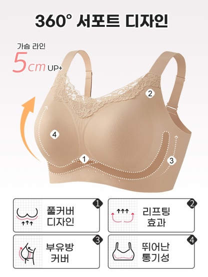 소프트 레이스 풀커버 미니마이저 브라 360° 서포트 디자인 VEIMIA 베이미아