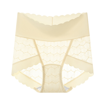레이스 하이웨이스트 실크 팬티 화이트 VEIMIA