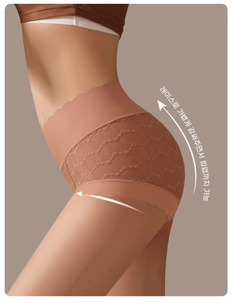 레이스 하이웨이스트 실크 팬티 레이스로 가볍게 감싸주면서 힙업까지 가능 VEIMIA