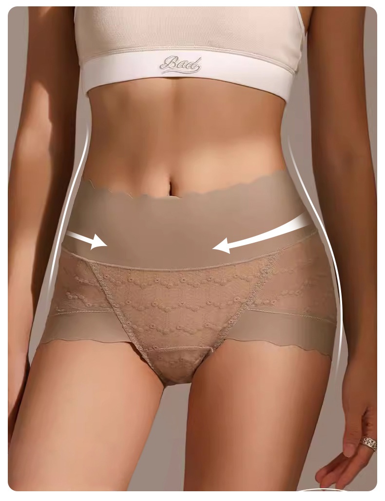 레이스 하이웨이스트 실크 팬티 효과 전시 VEIMIA