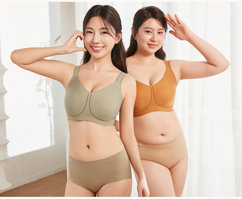 미니마이저 처짐퍼짐 방지 브라 모델 사진 그린 카라멜 VEIMIA 