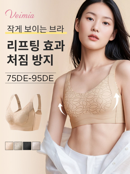 더블 리프팅 퍼짐 방지 미니마이저 브라 큰 가슴 작아 보이게 VEIMIA 