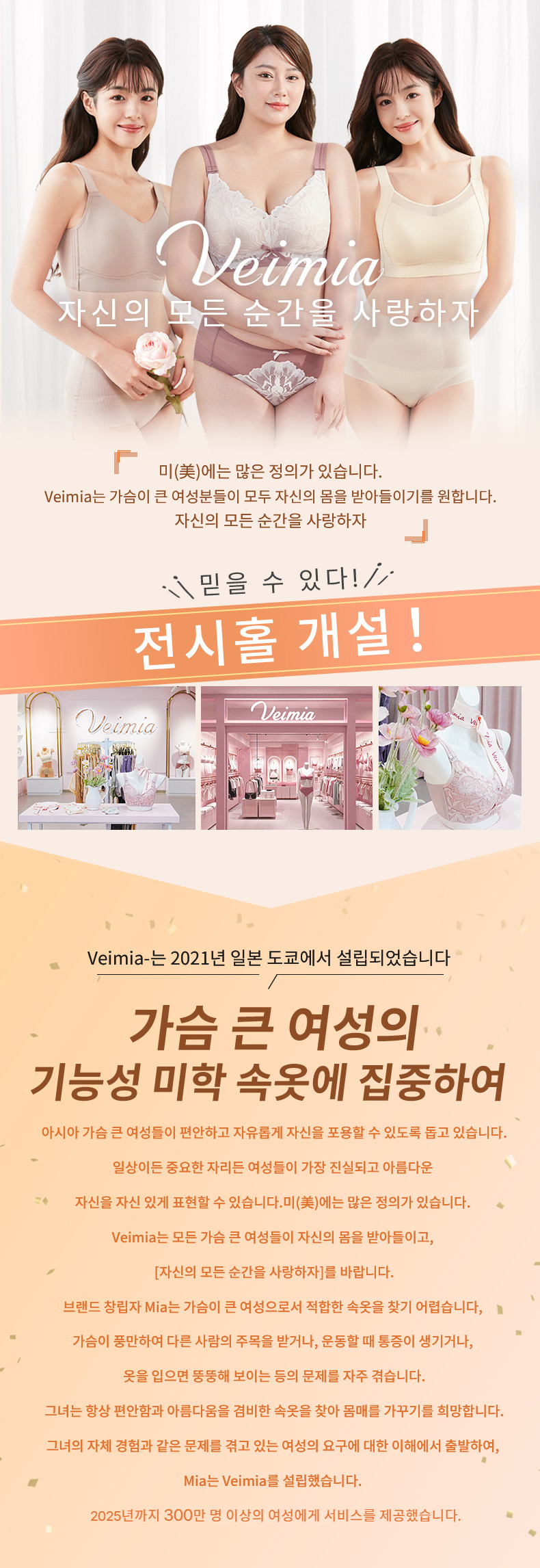 더블 리프팅 퍼짐 방지 미니마이저 브라 자신의 모든 순간을 사랑하자 VEIMIA 