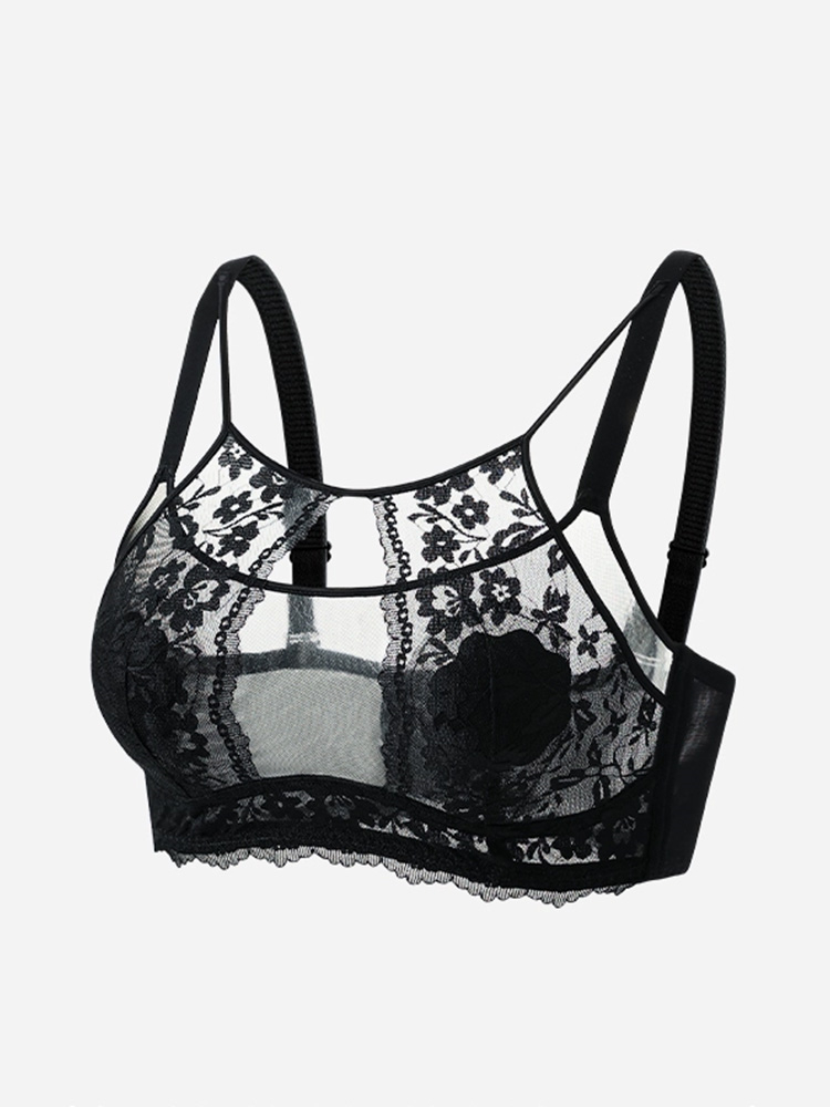 우아 섹시 프렌치 레이스 브라 블랙 VEIMIA