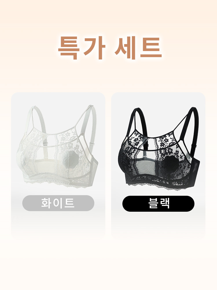 우아 섹시 프렌치 레이스 브라 화이트 블랙 세트 VEIMIA