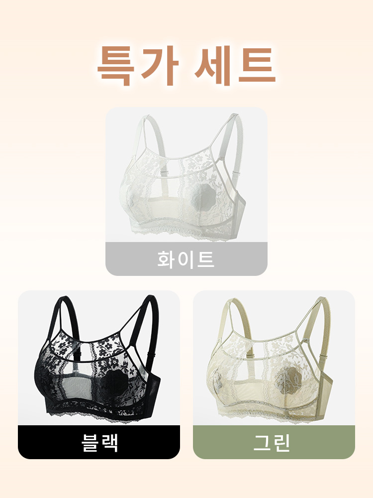 우아 섹시 프렌치 레이스 브라 화이트 블랙 그린 VEIMIA