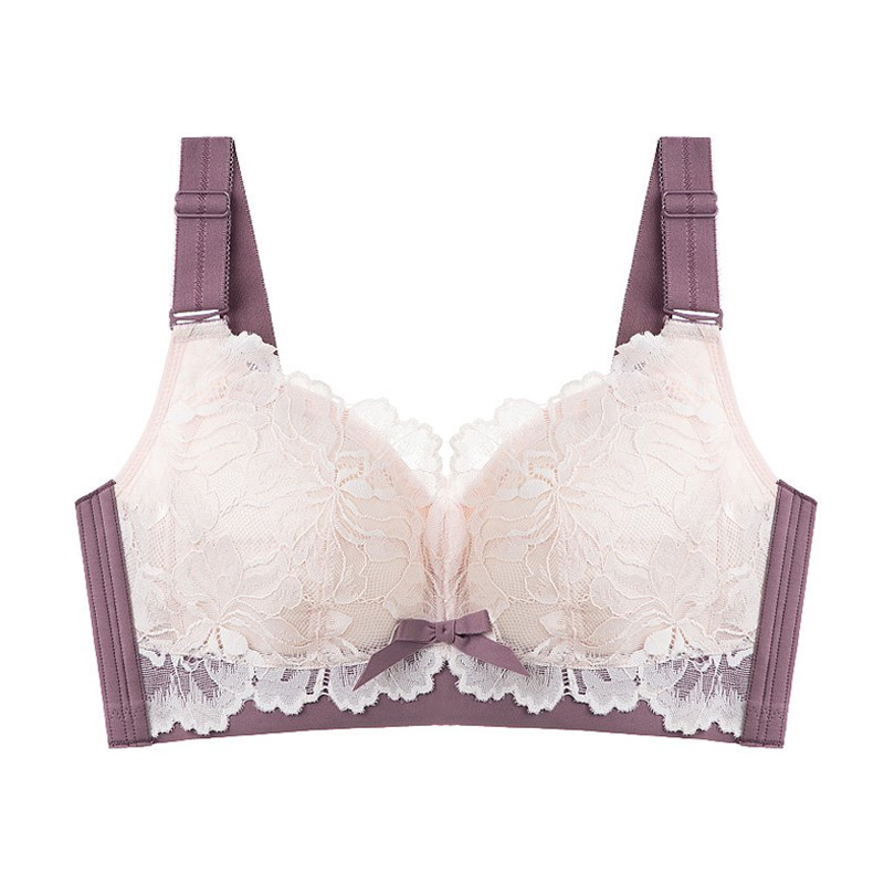 귀엽고 편안한 큰가슴 작아 보이는 브라 퍼플 VEIMIA 