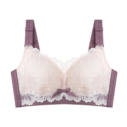 귀엽고 편안한 큰가슴 작아 보이는 브라 퍼플 VEIMIA 