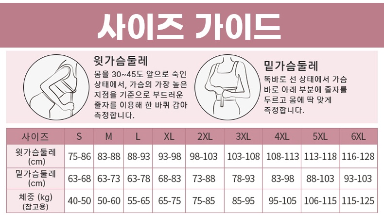 큰 가슴 작아 보이는 빅사이즈 브라 사이즈 가이드 VEIMIA  베이미아