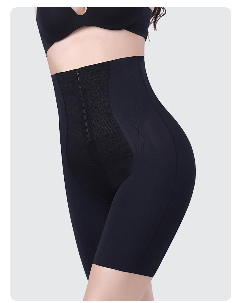 앞지퍼 슬림핏 복부 보정 거들 블랙 착용 이미지 VEIMIA 베이미아