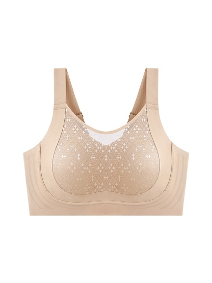 풀커버 자수 메쉬컵 미니마이저 브라 베이지 VEIMIA  베이미아