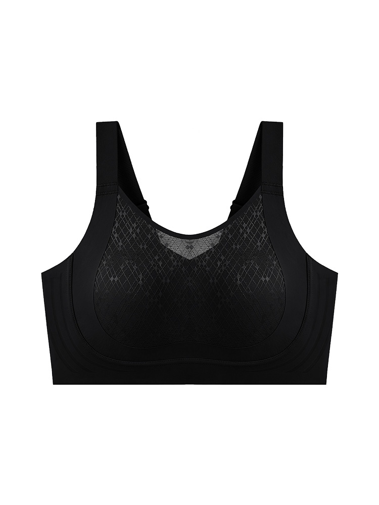 풀커버 자수 메쉬컵 미니마이저 브라 블랙 VEIMIA  베이미아