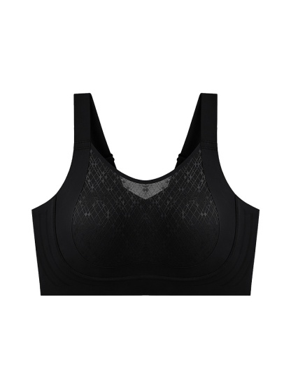 풀커버 자수 메쉬컵 미니마이저 브라 블랙 VEIMIA  베이미아