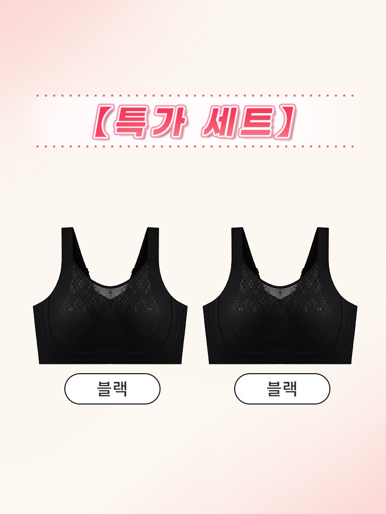 풀커버 자수 메쉬컵 미니마이저 브라 블랙*2 VEIMIA  베이미아