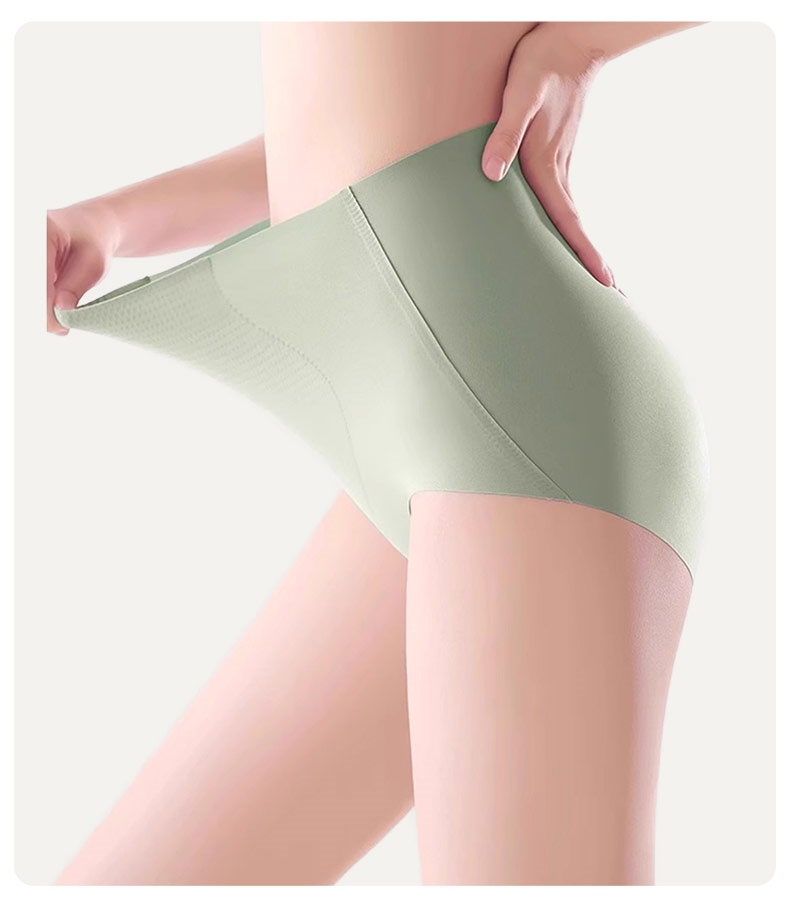 3D 입체 커팅 하이웨스트 팬티 그린 착용 이미지 VEIMIA 베이미아