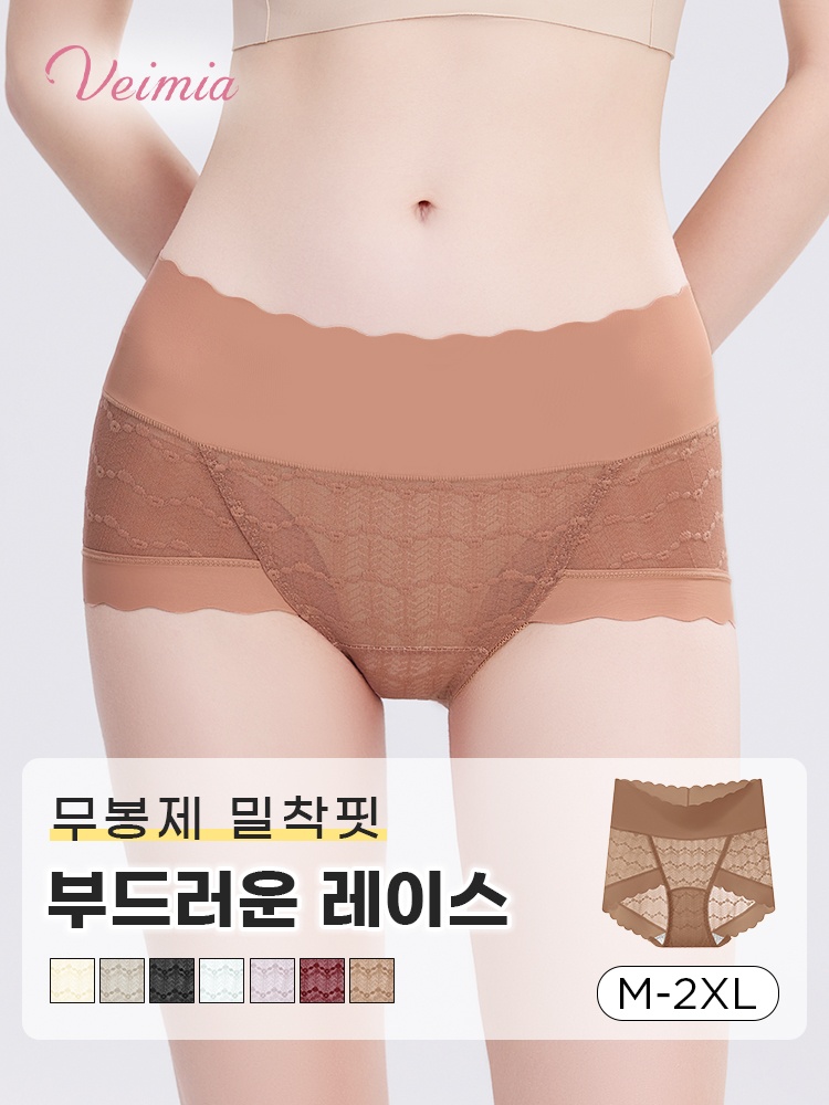 레이스 팬티 무봉제 밀착핏 부드러운 레이스 VEIMIA 베이미아