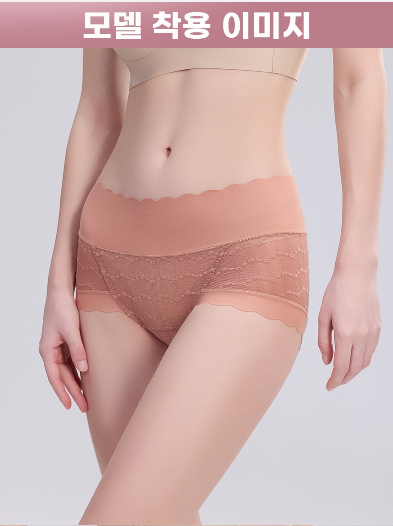 레이스 팬티 모델 착용 이미지 VEIMIA 베이미아