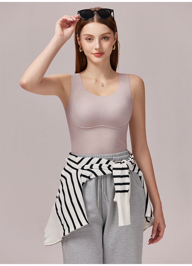 빅사이즈 슬림핏 풀커버 브라캡 나시탑 착용 이미지 VEIMIA 베이미아