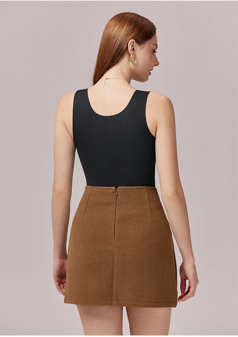 빅사이즈 슬림핏 풀커버 브라캡 나시탑 블랙 이미지 VEIMIA 베이미아