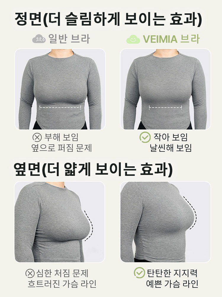 VEIMIA 편안한 만능 미니마이저 브라 정면(더 슬림하게 보이는 효과) VEIMIA 베이미아