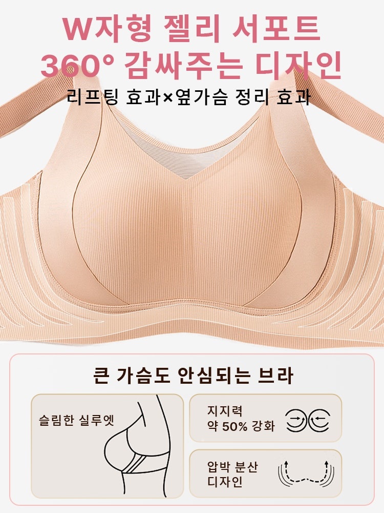 메쉬 디자인 미니마이저 풀커버 브라 W자형 젤리 서포트 360° 감싸주는 디자인 VEIMIA 베이미아 