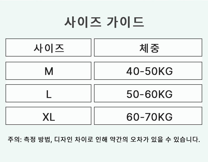 흡수 생리 팬티 사이즈 가이드 VEIMIA