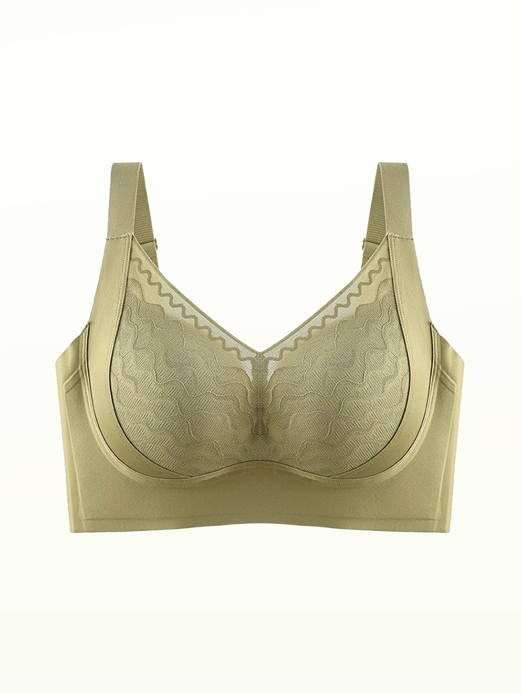 레이스 처짐 방지 플커버 브라 그린 VEIMIA