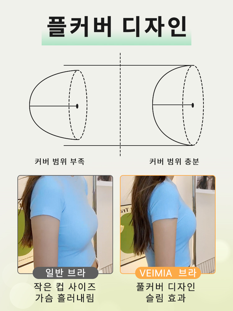 레이스 처짐 방지 플커버 브라 플커버 디자인 VEIMIA