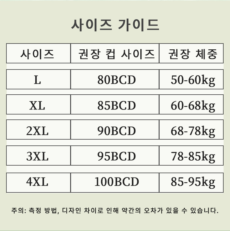 레이스 처짐 방지 플커버 브라 사이즈 가이드 VEIMIA