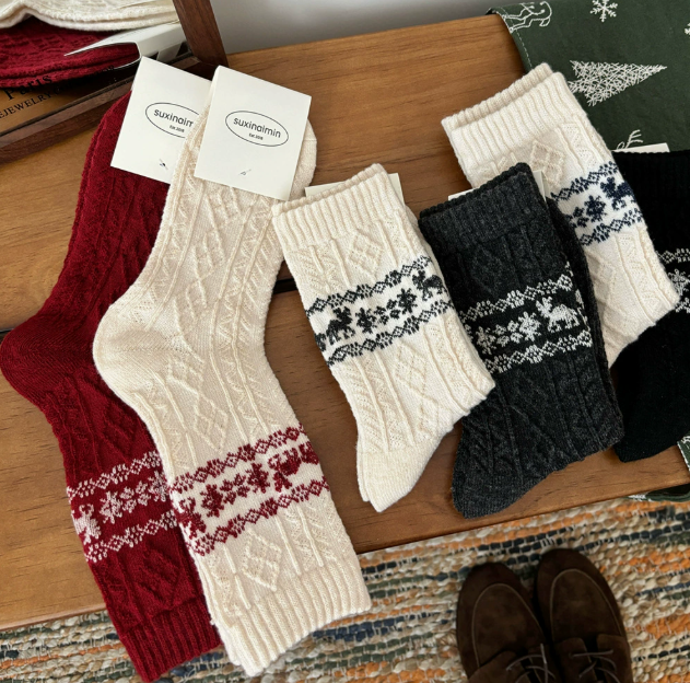 연말 선물 따뜻한 울 양말 색상 랜덤으로 발송 VEIMIA