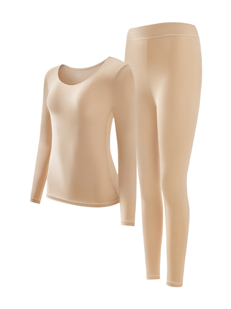 브라 없이 착용 가능한 보온 내복 모델 착용 이미지 스킨 VEIMIA 베이미아