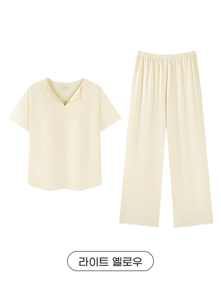 쿨링 모달 소재 홈웨어 세트 라이트 옐로우 VEIMIA 베이미아