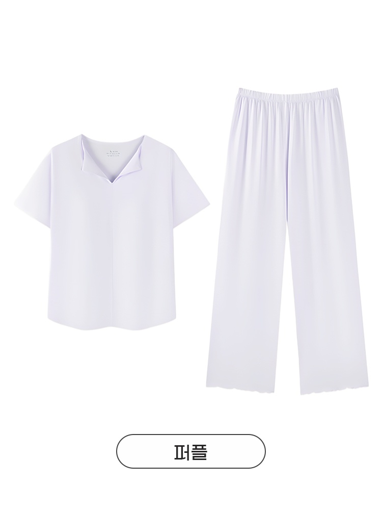 쿨링 모달 소재 홈웨어 세트 퍼플 VEIMIA 베이미아