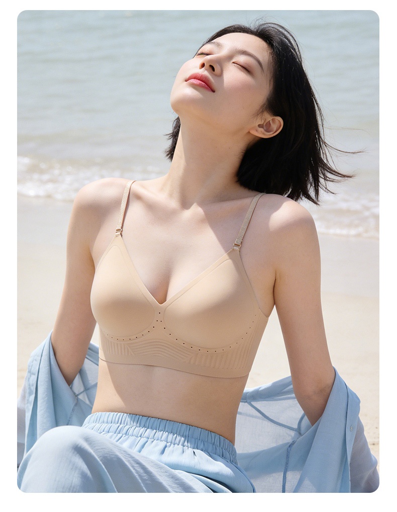 데일리 심리스 뷰티 백 브라 모델 착용 이미지 전면 전시 VEIMIA 베이미아