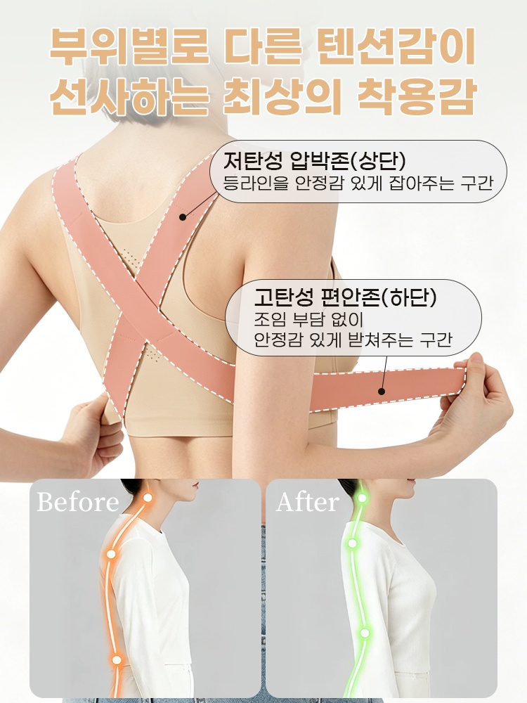 자세 교정 브라 부위별로 다른 텐션감이 선사하는 최상의 착용감 VEIMIA 베이미아