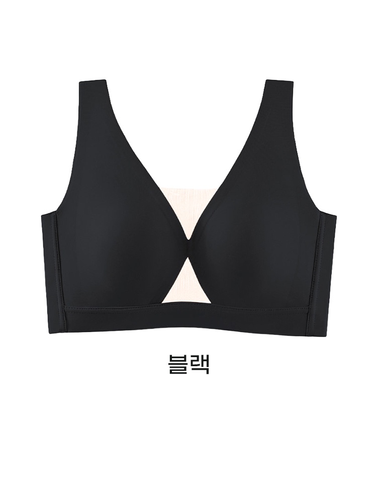 딥V 메쉬 포인트 처짐 방지 브라 블랙 VEIMIA 베이미아