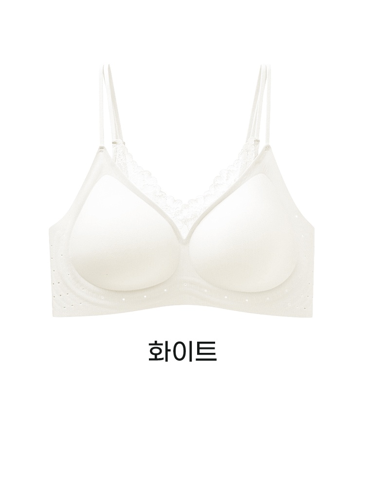 VEIMIA 더블 어깨끈 처짐 방지 쿨링 브라丨얇은 옷에도 티 안 나는 무봉제 데일리 여름 브라 추천