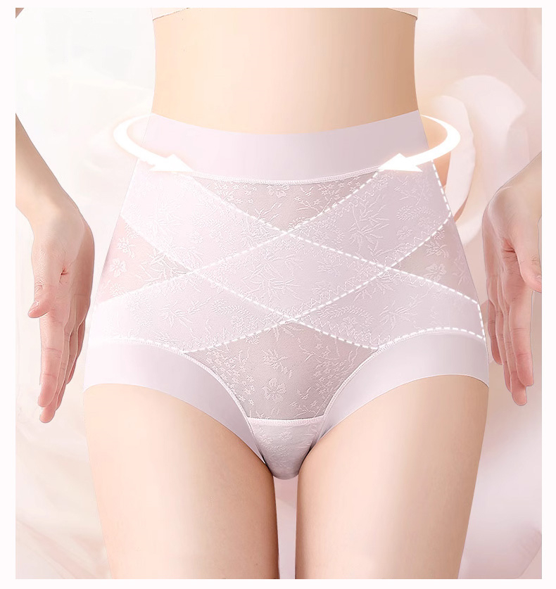 미세 압박 레이스 팬티 모델 착용 이미지 VEIMIA