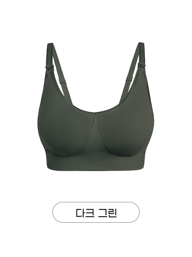 VEIMIA 심리스 니팅 수유 브라丨가슴 변화에도 편안한 핏 압박감 없는 한 손 오픈 수유 브라 임산부 추천