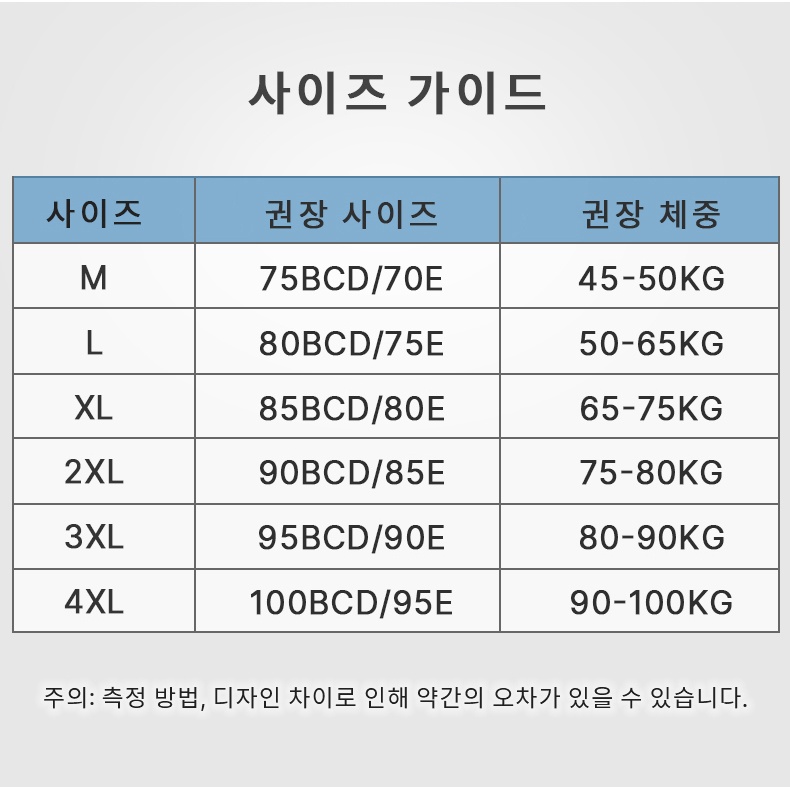 큰 가슴 작아 보이는 보정형 브라 사이즈 가이드VEIMIA