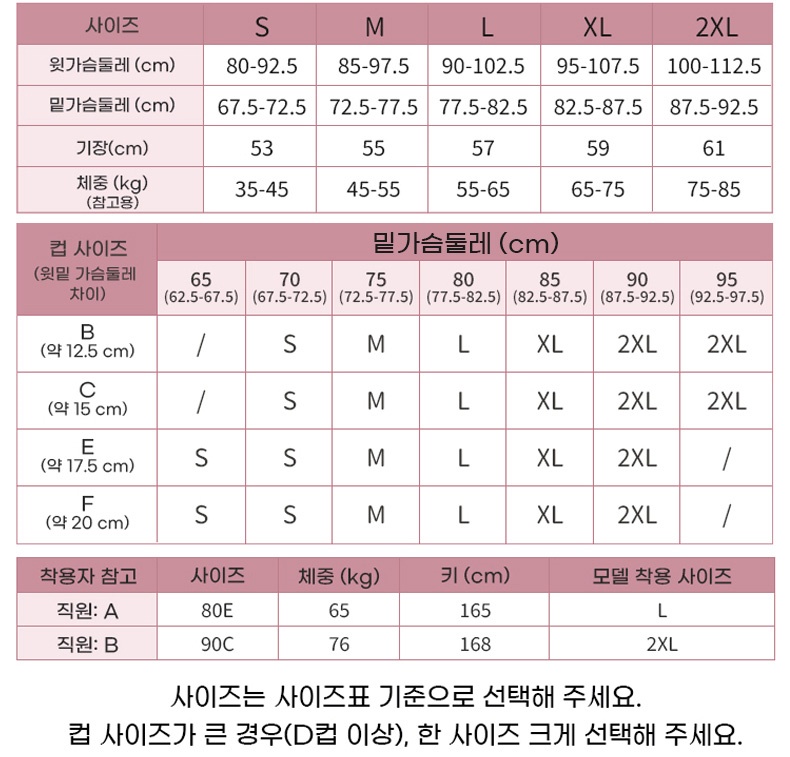 어깨 라인 정리 나시탑 사이즈 가이드 VEIMIA 베이미아