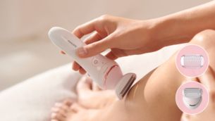 裝上剃毛刀頭剃除敏感部位毛髮