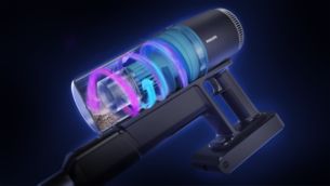 PowerCyclone 7 颶風離麈技術使用更少電池電量，清除更多灰塵。