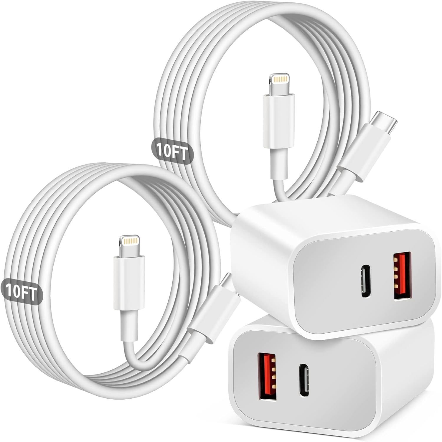 Charger Fast Charging Adapter[Apple MFi Certified]2Pack