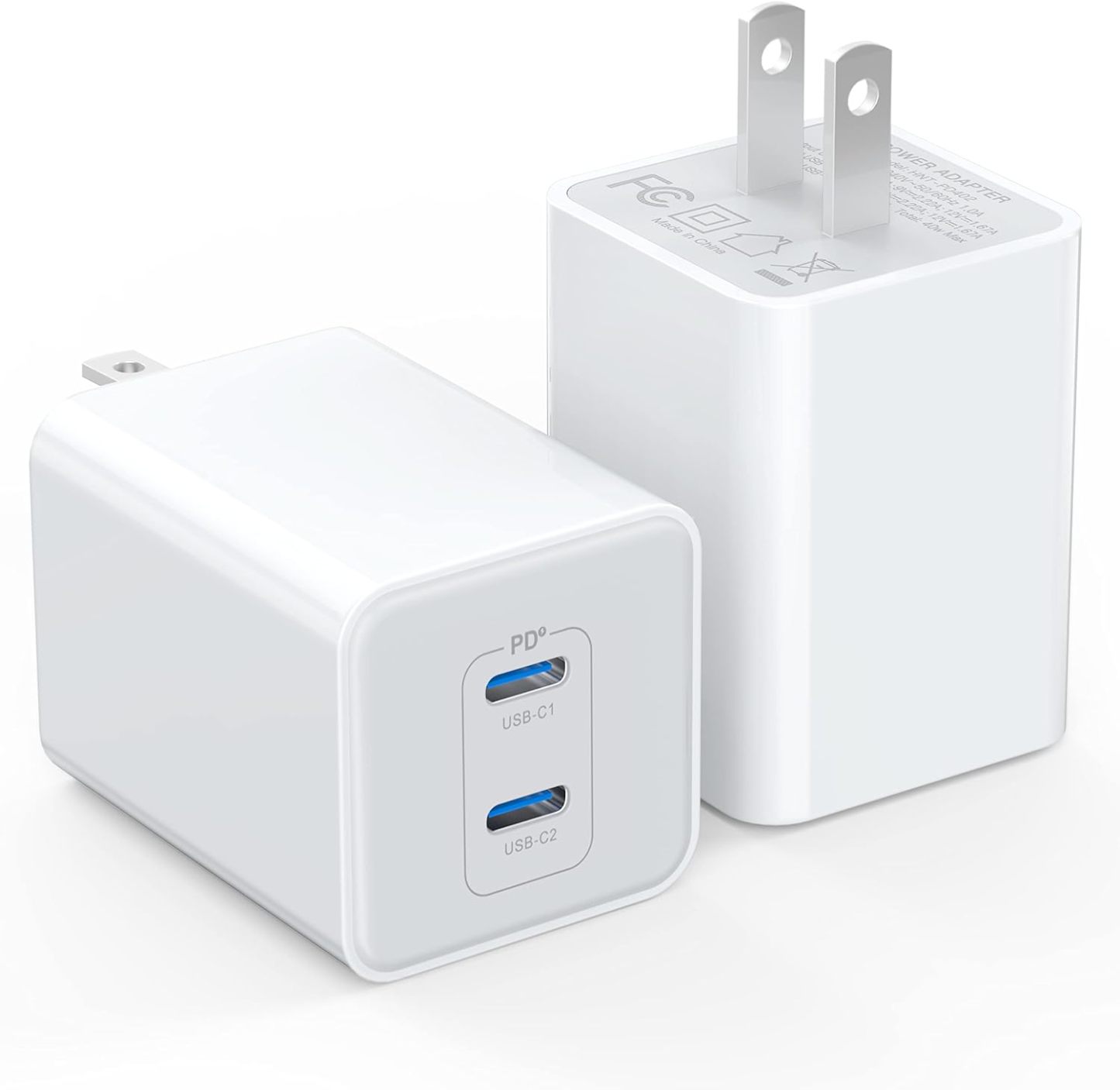 USB C Wall Charger 40W, 2 Pack Dual Port 20W PD 3.0
