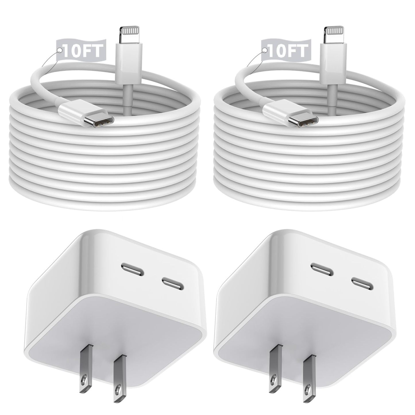 Charger Fast Charging, 40W Dual USB C Wall Charger [MFi Certified] 2Pack